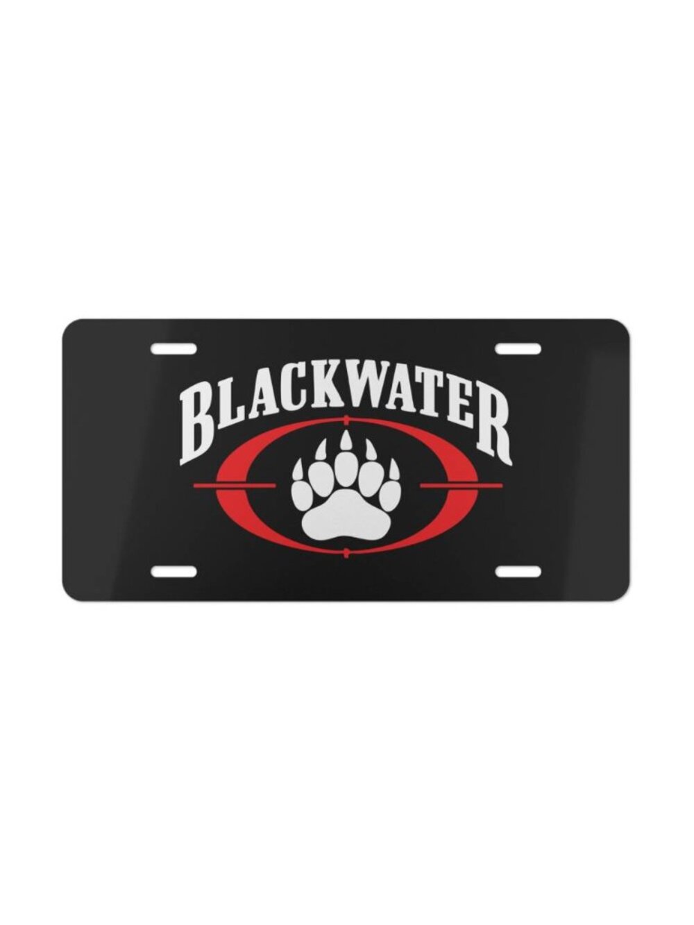 Blackwater Security Logo Vanity License Plate Adjustable Tactical Style Tag USA